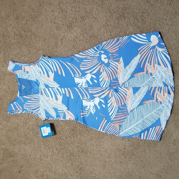 Columbia PFG Midway Bay Dress Tunic Blue Tropical Design Size XXS 2TP $50 NWT - Picture 11 of 12